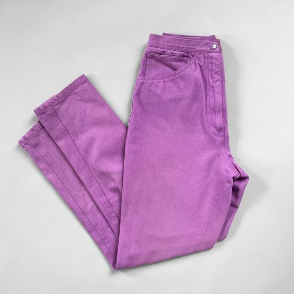 80s Stephen Sprouse Vintage S label Tapered High Waist jeans Lavender Denim 24” - Picture 6 of 12